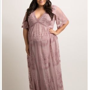 Pink blush maternity dress